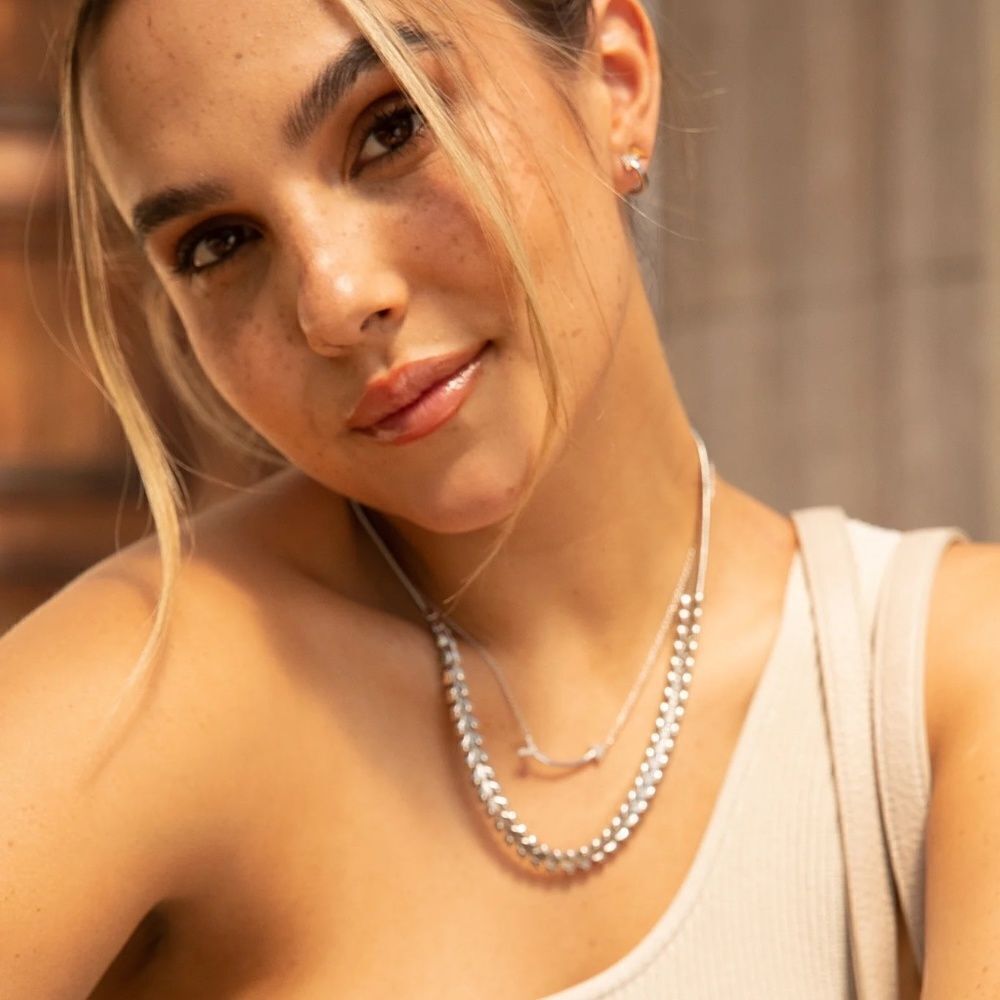 Stella & Dot x Maya Brenner On the Mark Silver Necklace NIB